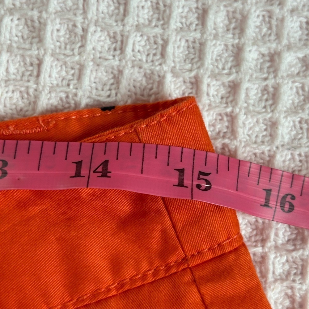 Merona Womens Shorts Size 4 Orange Seahorse Print Chino Flat Front Nautical - Picture 6 of 7